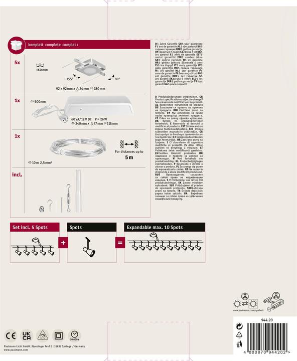 Actual product image Paulmann Luminaires set MacLED (450 lm)
