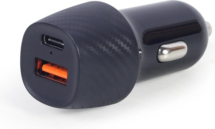 Produktbild Gembird 2-Port-USB-Auto-Schnellladegerät, Typ-C PD, 18 W, schwarz