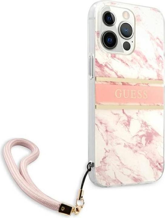 Image du produit Guess Couverture rigide Marble Stripe avec sangle (Apple iPhone 13 Pro Max)