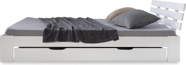 Produktbild Jamb Doppelbett mit Lattenrost und Bettkasten 140x200cm Weiss (140 x 200 cm)