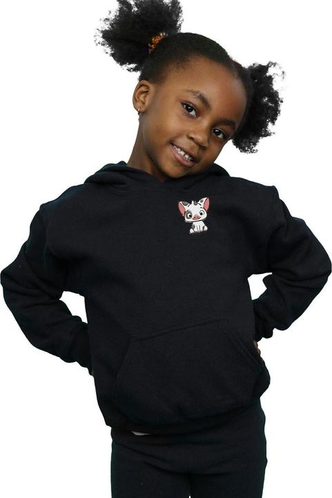 Actual product image Disney Girls Moana Pua The Pig Breast Print Hoodie (128)