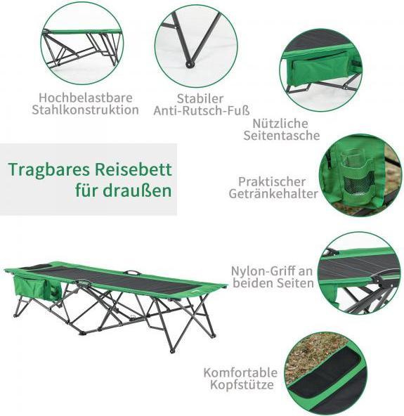 Produktbild Outsunny Campingbett mit seitlicher Tasche