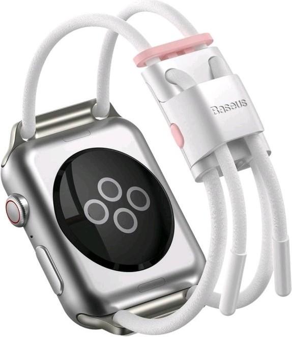 Image du produit Baseus Let's go Series iWatch Strap Lockable Rope for 3,4,5 series38 mm40 mm, BlancRose (Cordon de coton, PC, Alliage d'aluminium)