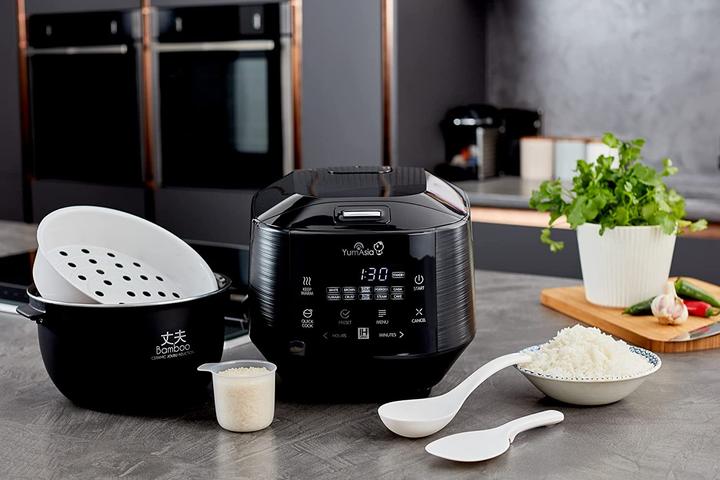 Productafbeelding Yum Asia Bamboe Rijstkoker met Inductieverwarming, Antraciet Zwart