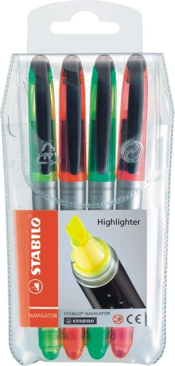 Actual product image STABILO NAVIGATOR highlighter (Orange, Yellow, Green, Pink, 4 mm, 4 x)