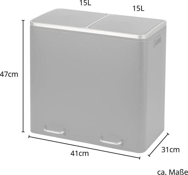 Produktbild Svita TM2X15 Treteimer Schwarz (30 l)