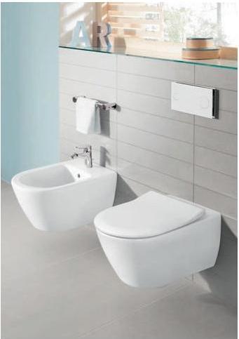 Actual product image Villeroy & Boch Subway 2.0 DirectFlush low-level WC, open splash rim, white, wall-mounted with coating.