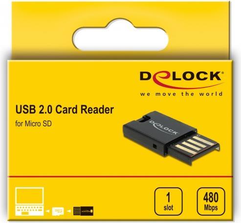 Image du produit Delock Lecteur de cartes USB 2.0 pour cartes mémoire Micro SD (USB 2.0)