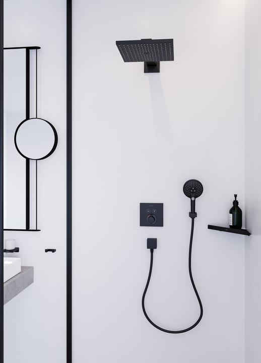 Produktbild hansgrohe Kosmetikspiegel AddStoris, ohne Beleuchtung mattschwarz