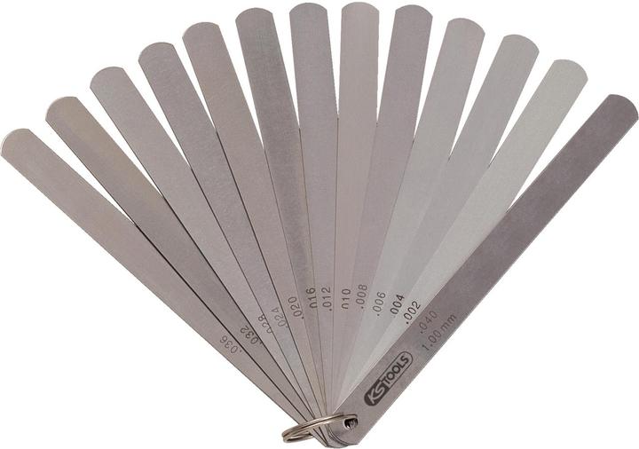 Productafbeelding KS Tools Zuiger voelermaat, 8 bladen, 0,05-0,5mm, 150mm lang (15 cm)