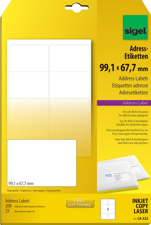 Actual product image Sigel Address labels
