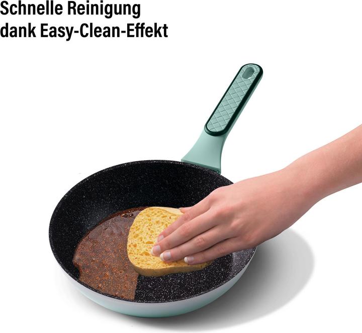 Actual product image Stoneline Mint cookware set 11-piece with lids, coated pots & pans (Pan set + pot set, Ceramic)