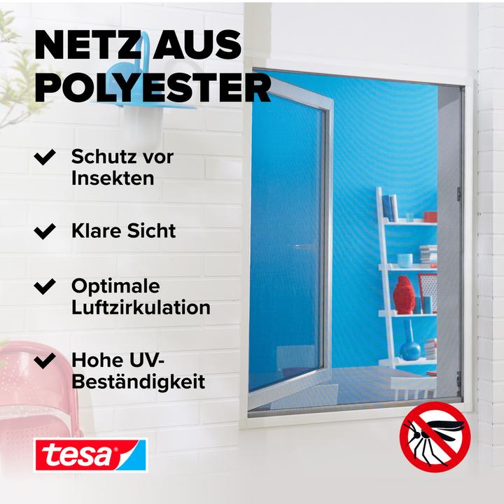 Actual product image tesa Insect screen COMFORT for windows, with Velcro tape, self-adhesive, without drilling (130 x 130 cm)