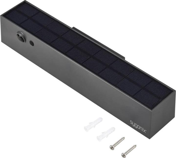 Image du produit Sygonix SY-5801968 Applique murale solaire d'extérieur Blanc neutre Gris anthracite (1000 lm, IP54)