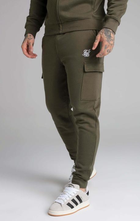 Siksilk Sweatpants Khaki Essential Cargo Jogger
