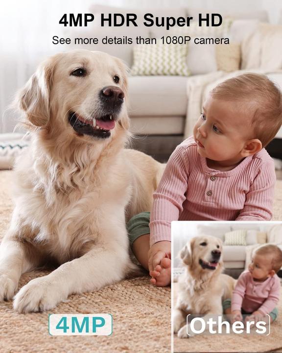 Image du produit WUUK 4MP/2.5K Innenüberwachungskamera mit App und magnetischem Standfuss
