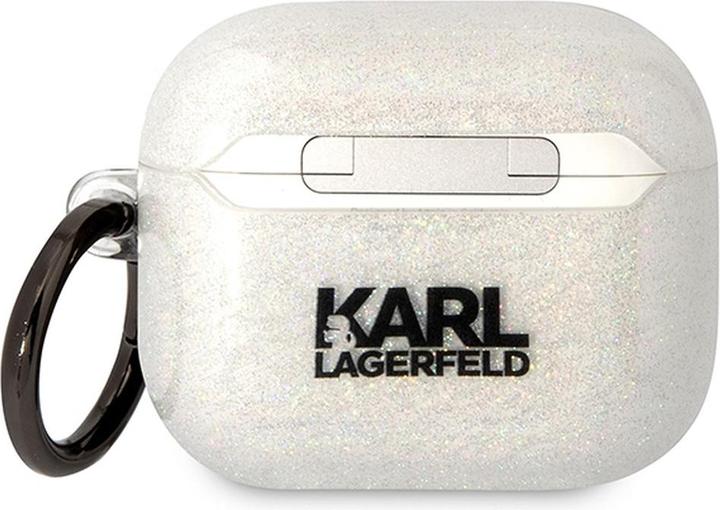 Actual product image Karl Lagerfeld KLA3HNKCTGT Airpods 3 cover transparent Gliter Karl&Choupette (Headphone sleeve)