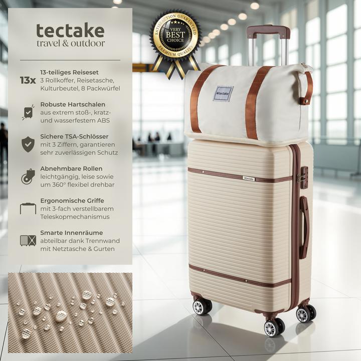 Immagine prodotto tectake Set di valigie da viaggio Madison, 13 pezzi, lucchetto TSA (92 l)