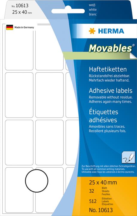 Actual product image HERMA Removable multi-purpose labels