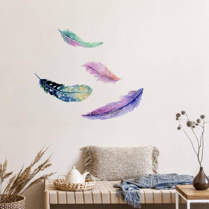 Image du produit Trenddeko Aquarelle Plumes 2 (50 x 52 cm)