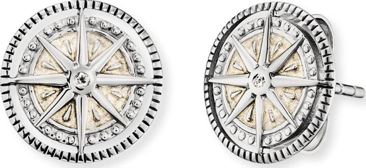 Actual product image Engelsrufer Stud earrings wind rose (925 silver rhodium-plated)