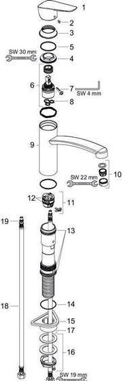 Actual product image hansgrohe Logis M31 single lever kitchen tap 160, 1 spray type