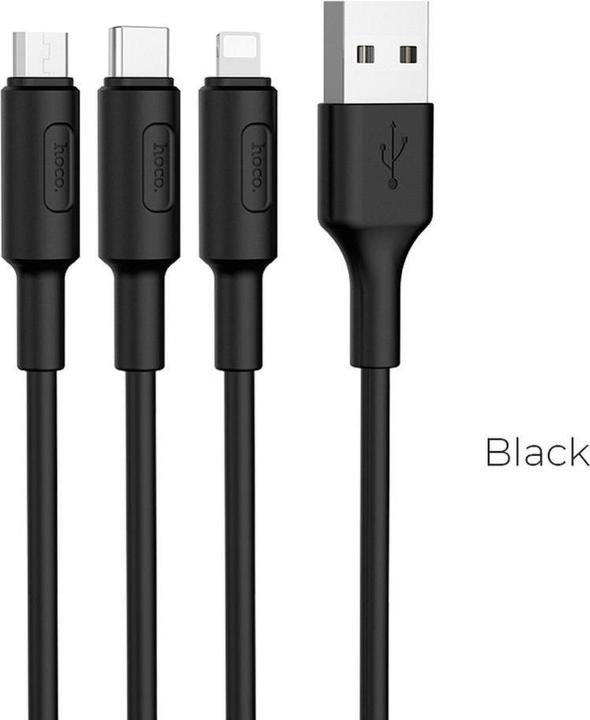 Produktbild Hoco Lightning / USB-C / MicroUSB Soarer X25 schwarz (1 m, USB 3.0)