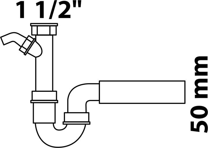 Produktbild Kirchhoff Spültisch- Röhrensiphon, 1 1/2" mit 3/4" Geräteanschluss (Siphon-Montagematerial, 3/4")