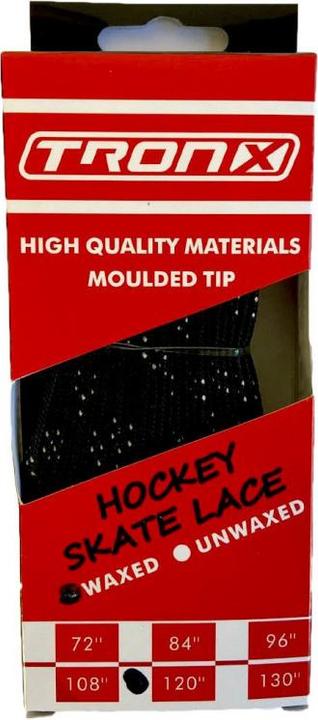 Produktbild TronX gewachste Hockeyschnürsenkel (Schwarz, 84"/213cm) (213 cm)