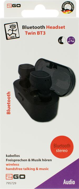 Actual product image 2GO TWIN BT Headphones Wireless In Ear Call/Music Bluetooth (2.50 h, Wireless)