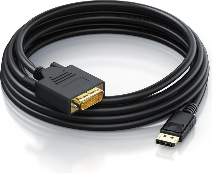 Produktbild CSL DisplayPort Video-Kabel, 20 Pins, DVI-D, Monitorkabel, HDCP und EDID Zertifiziert, FHD Ausflösung (2 m, DisplayPort, DVI)