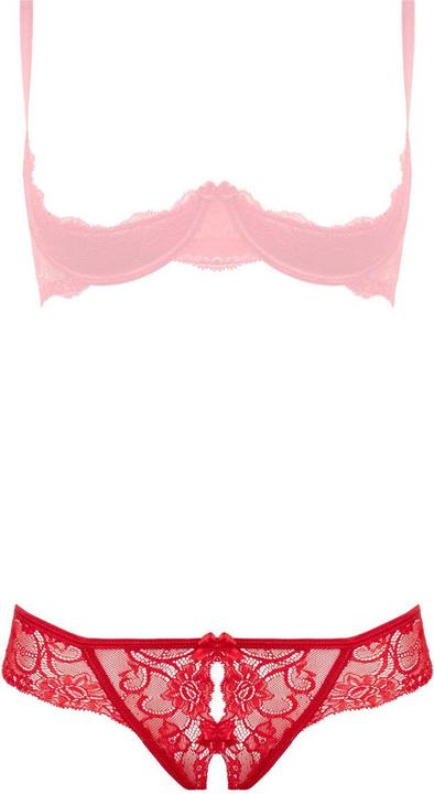 Actual product image Christine Le Duc Spitzenstring mit offenem Schritt Marzia Rot (XXL)