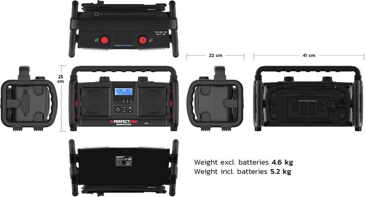 Produktbild PerfectPro Baustellenradio (DAB+, FM, Bluetooth)