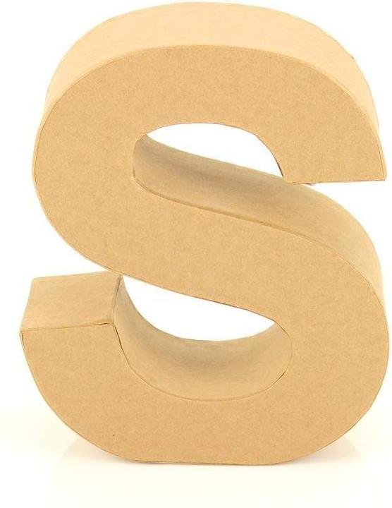 Produktbild trendmarkt24 Papp-Buchstabe S Pappmache Buchstabe Gross HxB: ca. 17,5 x 5,5 cm L: ca. 3,5-23 cm