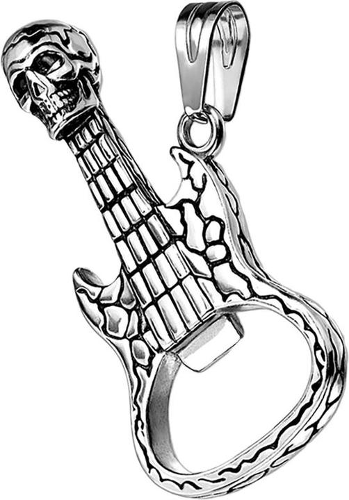 Immagine prodotto Star Piercing Ciondolo in argento con teschio a forma di chitarra (Acciaio chirurgico 316L)