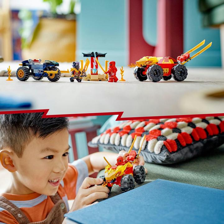 Produktbild LEGO Verfolgungsjagd mit Kais Flitzer und Ras' Motorrad (71789, LEGO Ninjago)