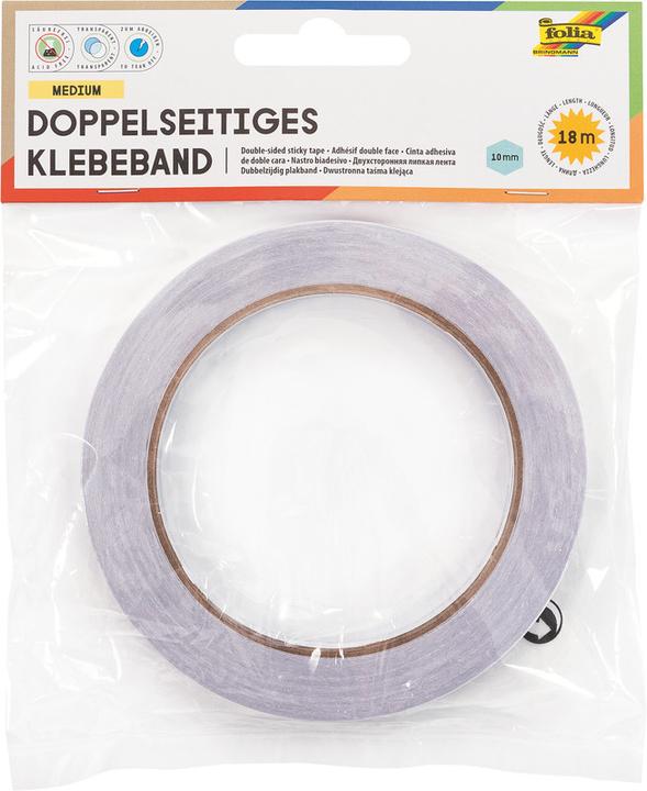 Actual product image Folia Double-sided adhesive tape, 10 mm x 18 m, transparent (10 mm)