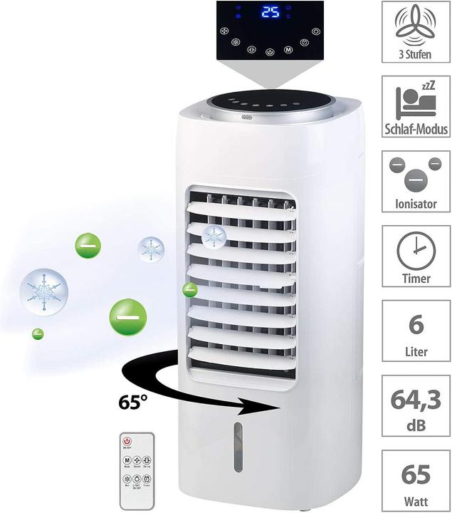 Produktbild Sichler 3in1-Luftkühler, Luftbefeuchter & Ionisator, Touch-Tasten, Timer, 65 W (20 m²)