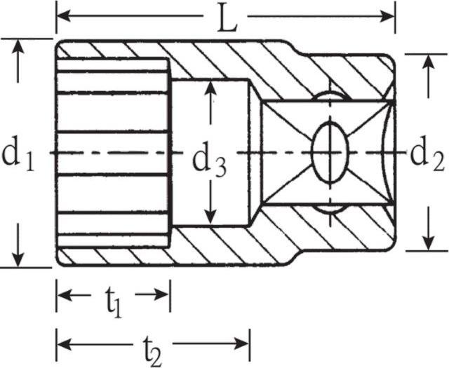 Actual product image Stahlwille Bi-hexagon socket (1/4")