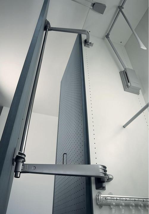 Actual product image Servetto Swing door fitting MOTION-V KB 1000 mm, die-cast aluminium, grey lacquered