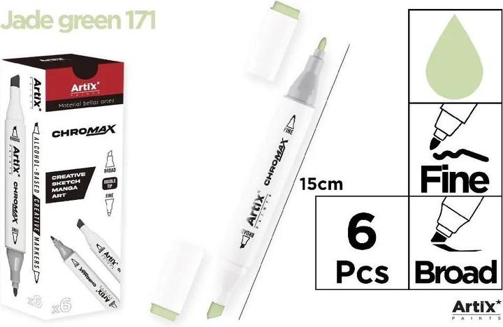 Produktbild Artix Chromax-Marker mit 2 Spitzen. Jadegrün 171 (6 Stück) (Jadegrün, 6 x)