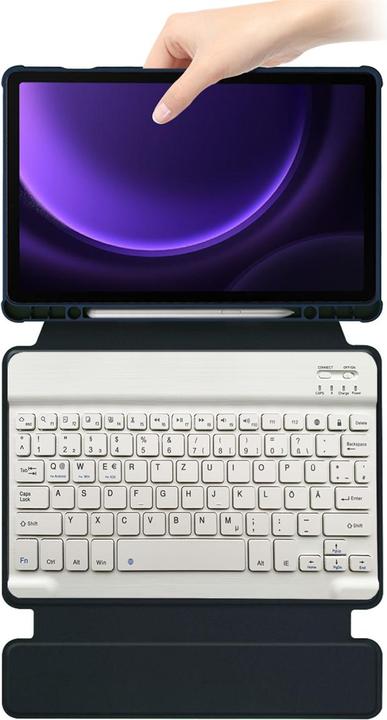 Produktbild Lobwerk 2in1 Set Bluetooth Tastatur in Schwarz + Hülle für Samsung Galaxy Tab S9 FE 2023 X510/SM-X516/SM-X51 (X)