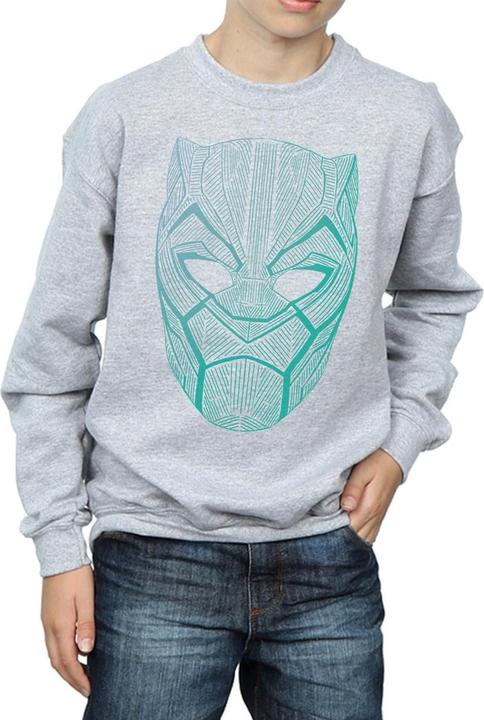 Actual product image Boys Black Panther Tribal Mask Sweatshirt (128)