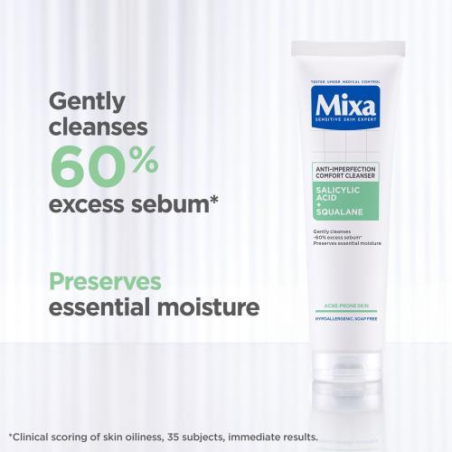 Actual product image Mixa Anti-Imperfection Comfort Cleanser 150 ml (Cleaning cloths, 150 ml)
