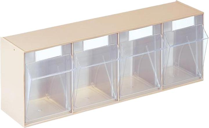 Actual product image Lockweiler Clear view magazine H207xW600xD172mm 4 x D plastic beige