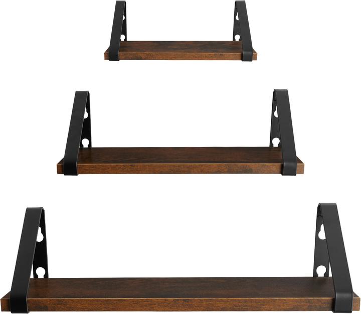 Immagine prodotto tectake 3 mensole sospese Cowell (40 x 12 x 12 cm)