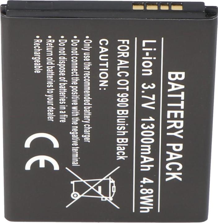 Actual product image Alcatel AkkuOne Touch 918D Akku CAB32A0001C1, CAB31P0000C2, CAB31P0000C1, BY71, TLIB37A