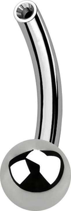 Star Piercing Threadless Bananen-Stab silber mit Kugel (ohne Messing, Titan G23)