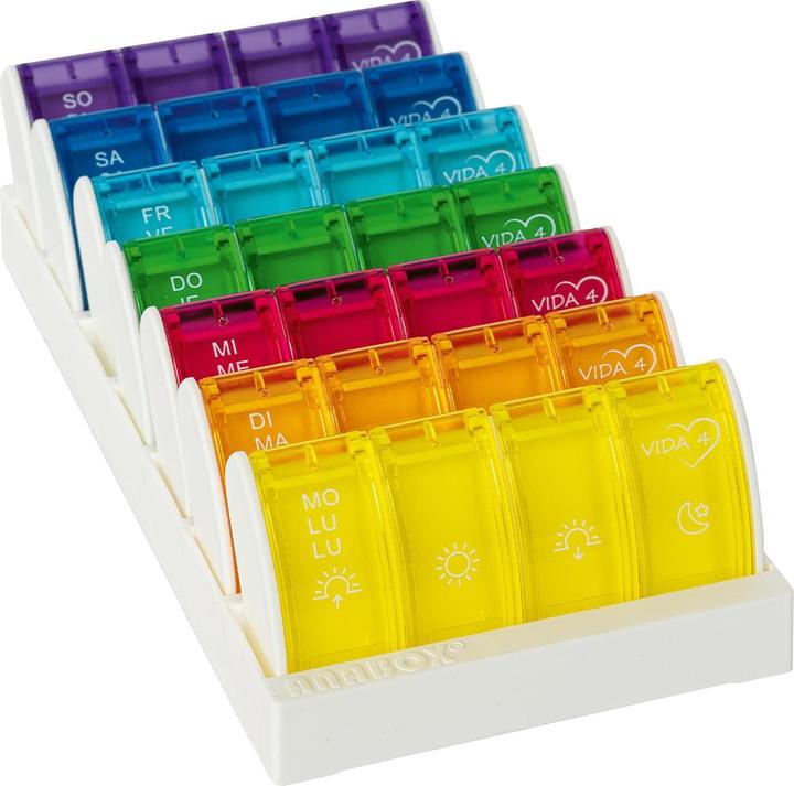 Produktbild Anabox Medidispenser 7 Tage, Vida 4, 4 Fächer/Tag, deutsch/französisch/italienisch (1 Stk)