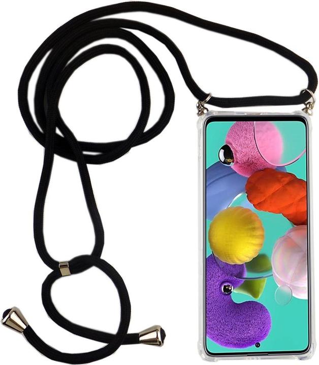 König Design Mobile Phone Chain for Samsung Galaxy A51 Cover Band Case to hang around Cord Black